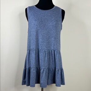 HAEOF Sleeveless Blue Tiered Women's Top S